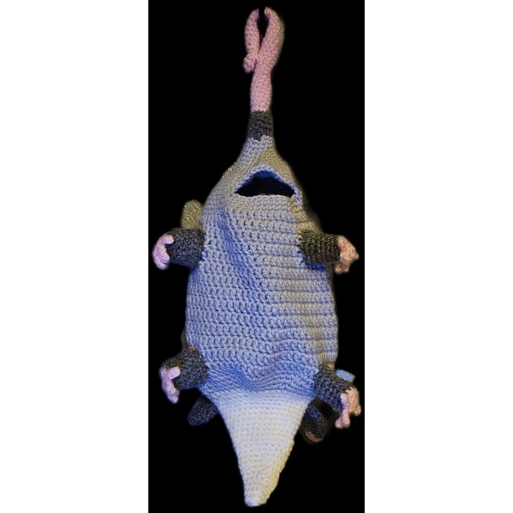 Opossum Crocheted Custom Grocery Bag Holder Handmade New Crocheted Possum - Picture 3 of 5